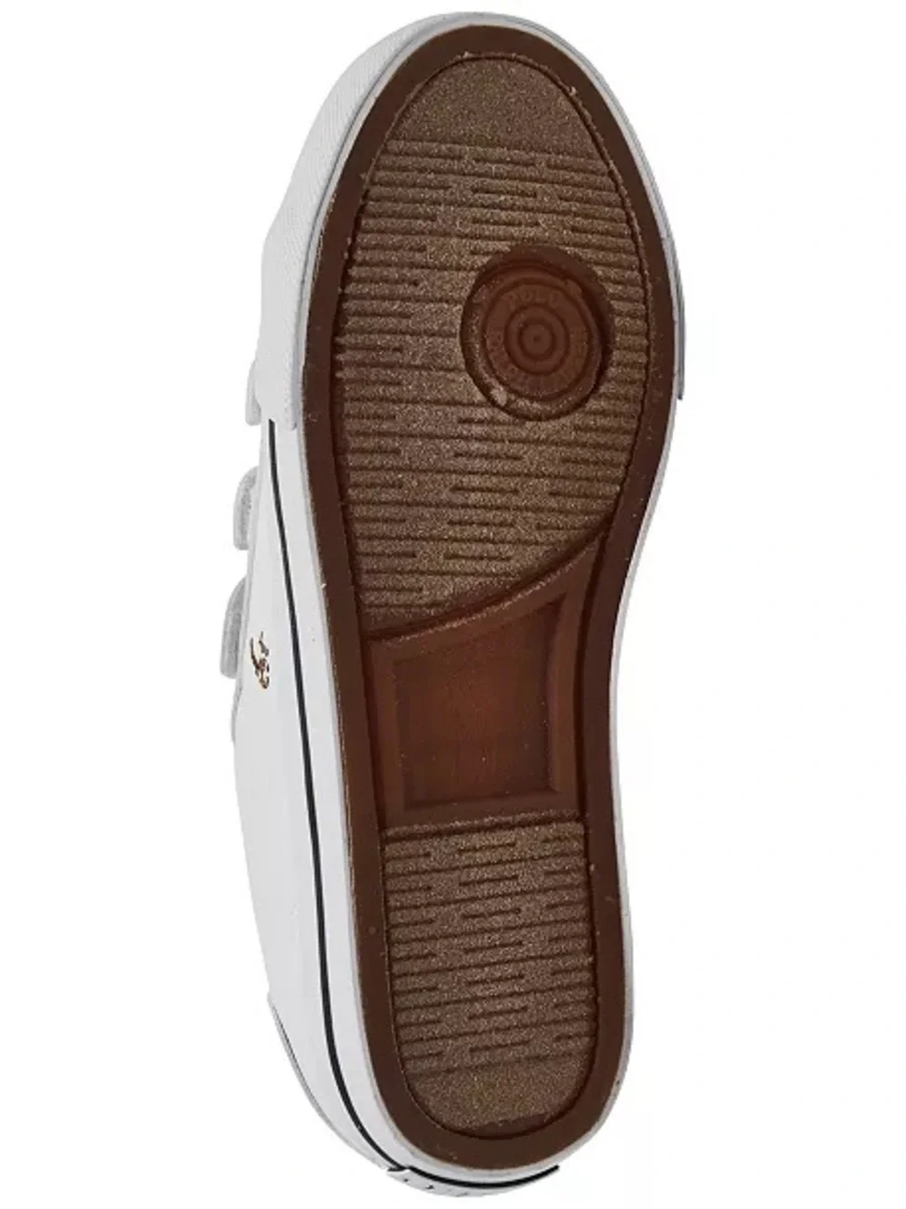 Polo by Ralph Lauren White Kids Velcro Sneakers with Navy Trim